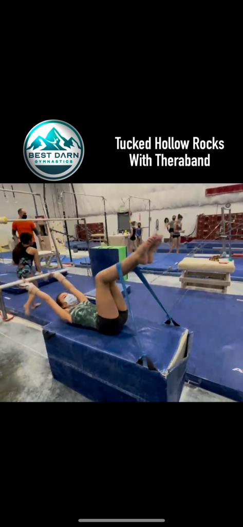 Tucked Hollow Rocks With Theraband Best Darn Gymnastics